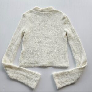 Anthropologie Soft Fuzzy Cream Long Sleeve Sweater